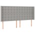 Cabecero con orejas de tela gris claro 163x16x118/128