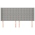Cabecero con orejas de tela gris claro 163x16x118/128