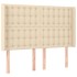Cabecero con orejas de tela color crema 147x16x118/128