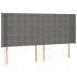Cabecero con orejas de tela gris oscuro 183x16x118/128