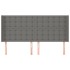 Cabecero con orejas de tela gris oscuro 183x16x118/128