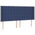 Cabecero con orejas de tela azul 183x16x118/128