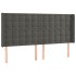 Cabecero con orejas de terciopelo gris oscuro 163x16x118/128