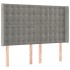 Cabecero con orejas de terciopelo gris claro 147x16x118/128