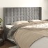 Cabecero con orejas de terciopelo gris claro 183x16x118/128