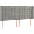 Cabecero con orejas de terciopelo gris claro 183x16x118/128