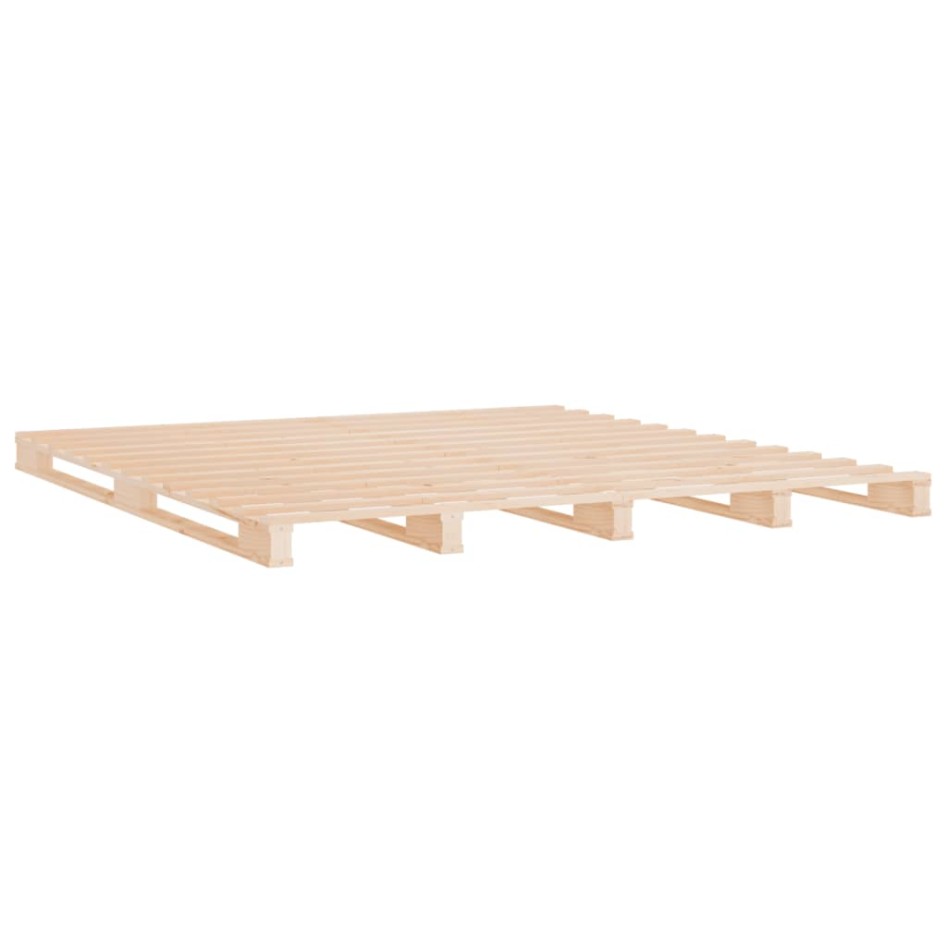 Estructura de cama sin colchón madera de pino maciza 120x200