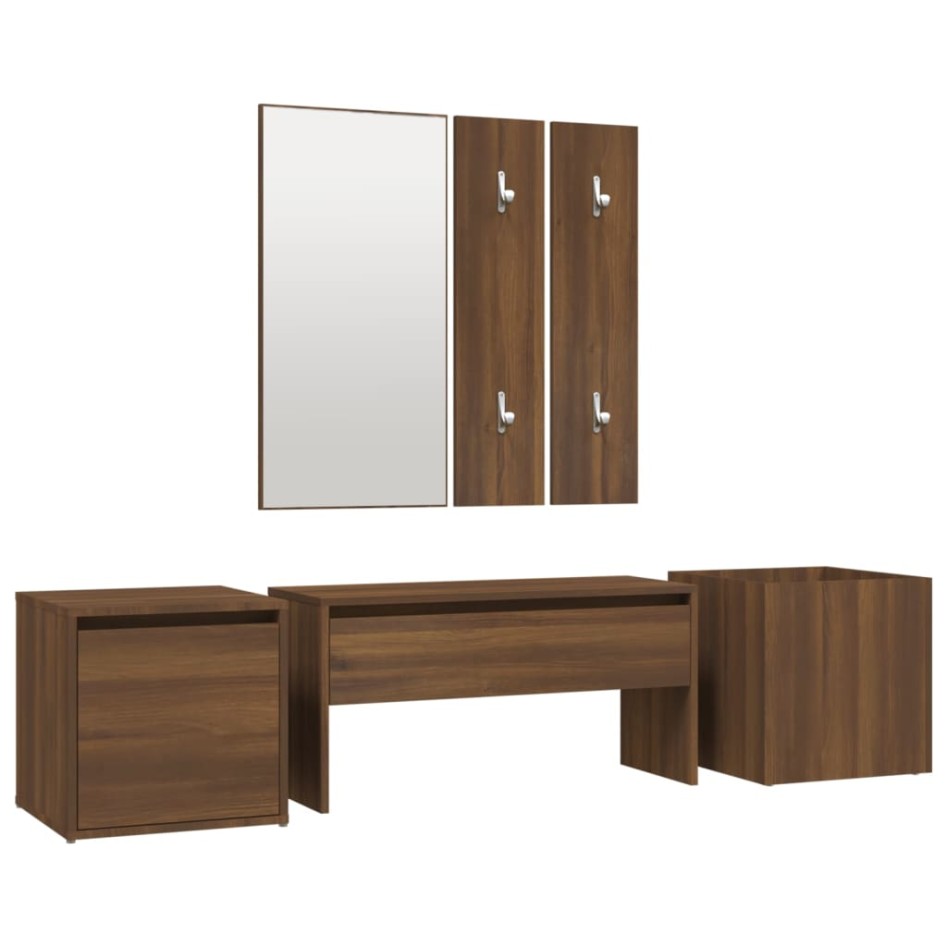 Set de muebles de recibidor madera contrachapada roble
