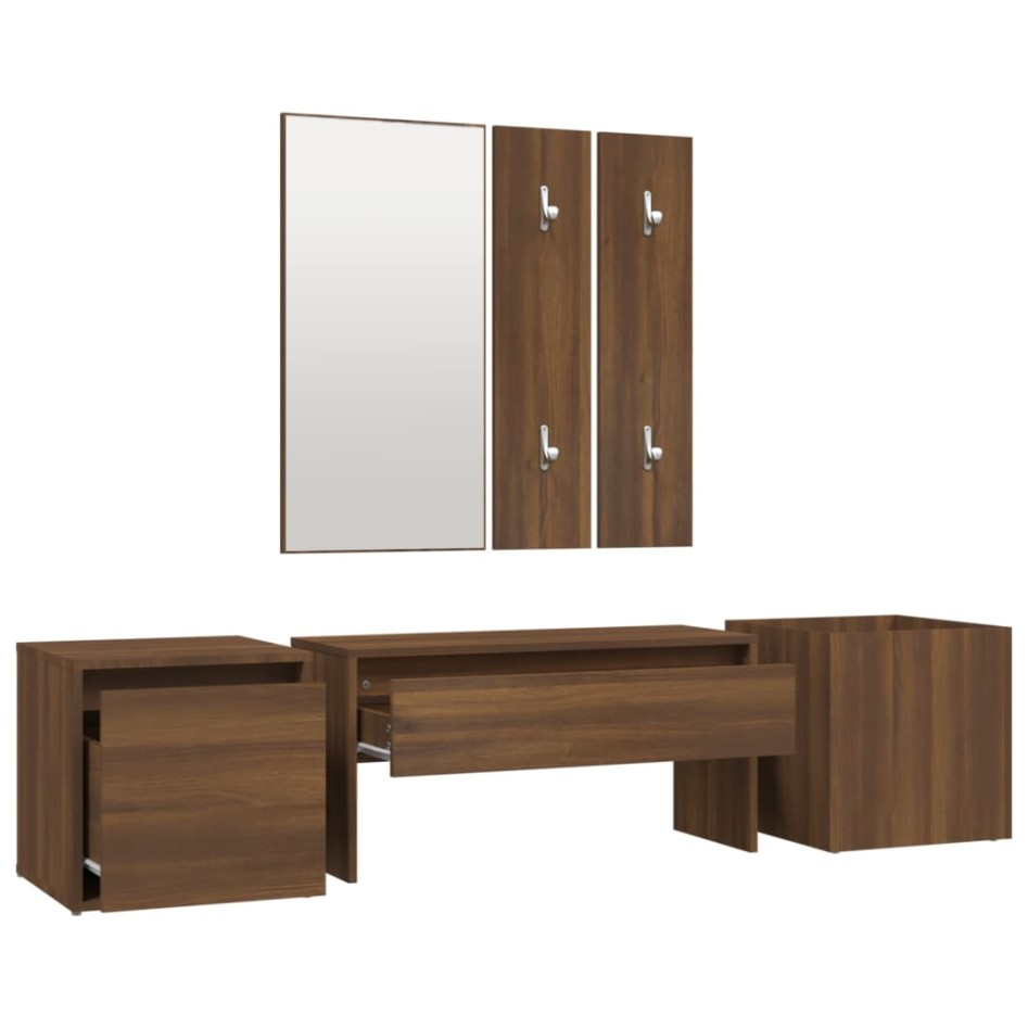 Set de muebles de recibidor madera contrachapada roble