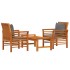 Set de muebles para jardín 3 piezas con cojines madera