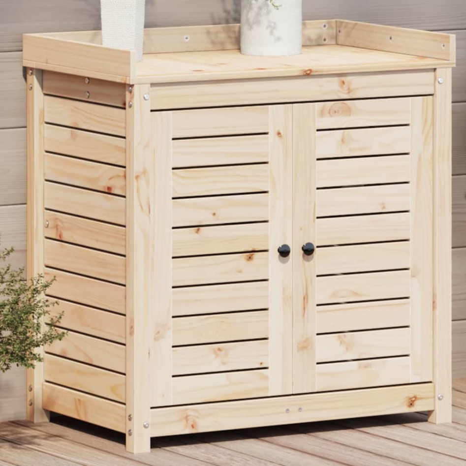 Mesa de plantación con estantes madera pino 82,5x50x86,5