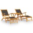 Sillas de jardín con reposapiés y mesa madera acacia
