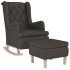 Sillón con patas mecedoras y taburete de tela gris
