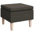 Sillón con patas mecedoras y taburete de tela gris