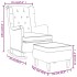 Sillón con patas mecedoras y taburete de tela gris