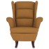 Sillón mecedora patas madera y taburete terciopelo