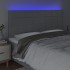 Cabecero con luces LED tela gris claro 180x5x118/128