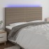 Cabecero con luces LED tela gris taupe 160x5x118/128