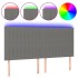 Cabecero con luces LED tela gris oscuro 200x5x118/128