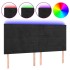 Cabecero con luces LED terciopelo negro 180x5x118/128