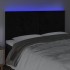 Cabecero con luces LED terciopelo negro 180x5x118/128