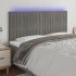 Cabecero con luces LED terciopelo gris claro 160x5x118/128