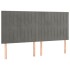 Cabecero con luces LED terciopelo gris claro 160x5x118/128