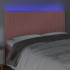 Cabecero con luces LED terciopelo rosa 160x5x118/128