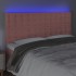 Cabecero con luces LED terciopelo rosa 160x5x118/128