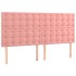 Cabecero con luces LED terciopelo rosa 160x5x118/128