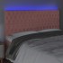 Cabecero con luces LED terciopelo rosa 180x7x118/128
