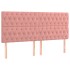 Cabecero con luces LED terciopelo rosa 180x7x118/128