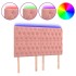 Cabecero con luces LED terciopelo rosa 160x7x118/128
