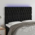 Cabecero con luces LED terciopelo negro 144x7x118/128
