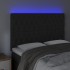 Cabecero con luces LED terciopelo negro 144x7x118/128