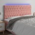 Cabecero con luces LED terciopelo rosa 200x7x118/128