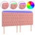 Cabecero con luces LED terciopelo rosa 200x7x118/128