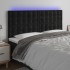 Cabecero con luces LED terciopelo negro 180x5x118/128
