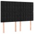 Cabecero con luces LED terciopelo negro 144x5x118/128