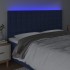 Cabecero con luces LED tela azul 200x5x118/128