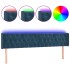 Cabecero con LED de terciopelo azul oscuro 183x16x78/88