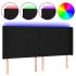 Cabecero con LED de tela negro 183x16x118/128