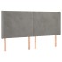 Cabecero con LED de terciopelo gris claro 183x16x118/128