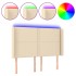 Cabecero con LED de tela color crema 147x16x118/128