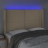 Cabecero con LED de tela color crema 147x16x118/128