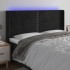 Cabecero con LED de terciopelo negro 163x16x118/128