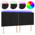 Cabecero con LED de terciopelo negro 163x16x118/128