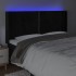 Cabecero con LED de terciopelo negro 163x16x118/128