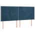 Cabecero con LED de terciopelo azul oscuro 183x16x118/128