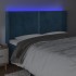 Cabecero con LED de terciopelo azul oscuro 183x16x118/128
